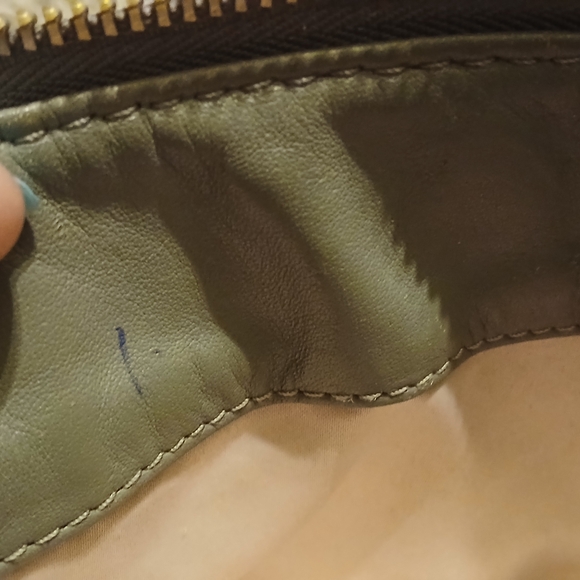 Coach Ashley Signature Hobo Bag Gray Satin Jacquard Patent Leather Trim - Picture 11 of 13